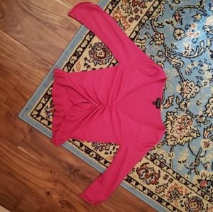 TOPSHOP cute ruffle magenta pink top